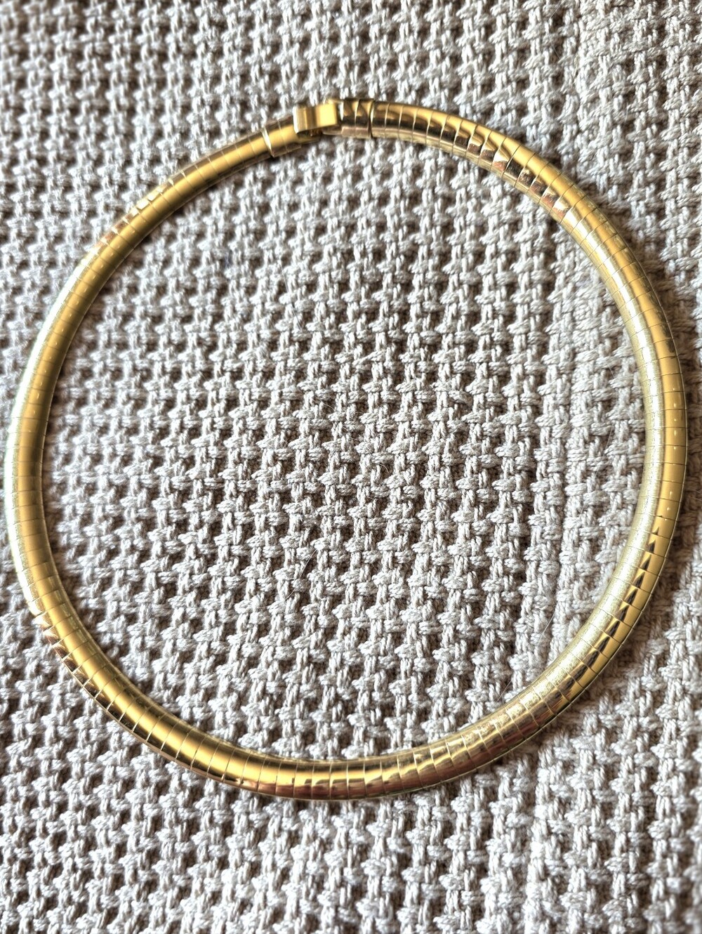 Vintage Gold Tone Omega Flat Chain Necklace